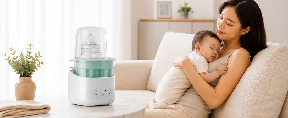Brontix 10 in 1 Baby Bottle Warmer & Sterilizer for Breast Milk & Formula Feeding Bottles | 400W Fast Heating | Food Heater with Smart Timer, Night Light, Volume Control & Removable Easy Clean Container