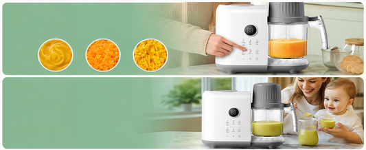SOFTIES Baby Food Steamer & Processor, Steamer for Baby Food Cooking with Touch Screen Control, Self Clean, Blender for Baby Food Puree, Includes 2 Food Bowls, Spatula & Silicone Spoon