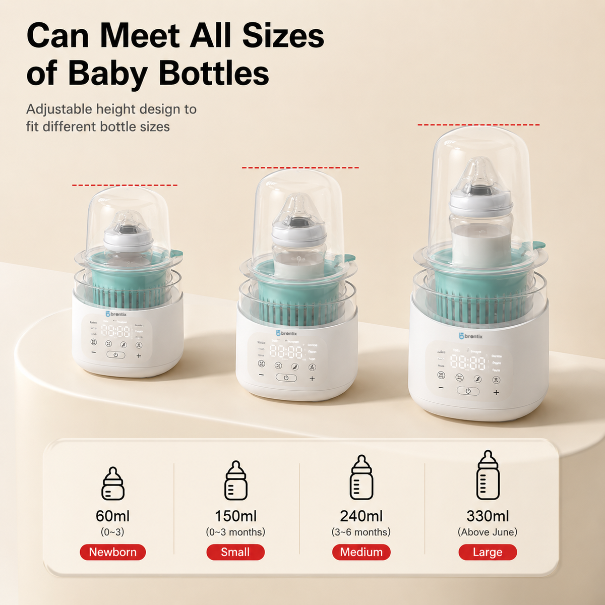 SOFTIES Baby Bottle Warmer & Sterilizer, 10-in-1, BPA-Free