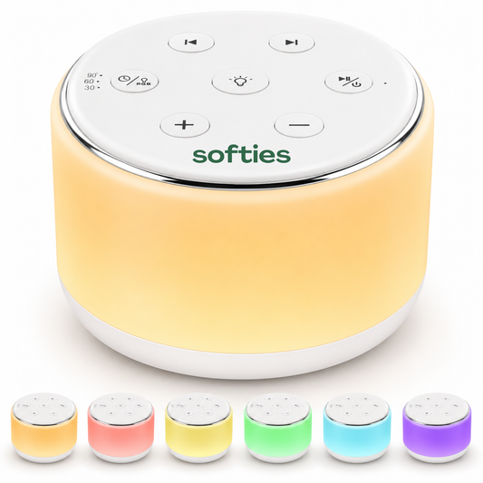 SOFTIES White Noise Machine for Baby Sleep – 34 Sounds & Night Light