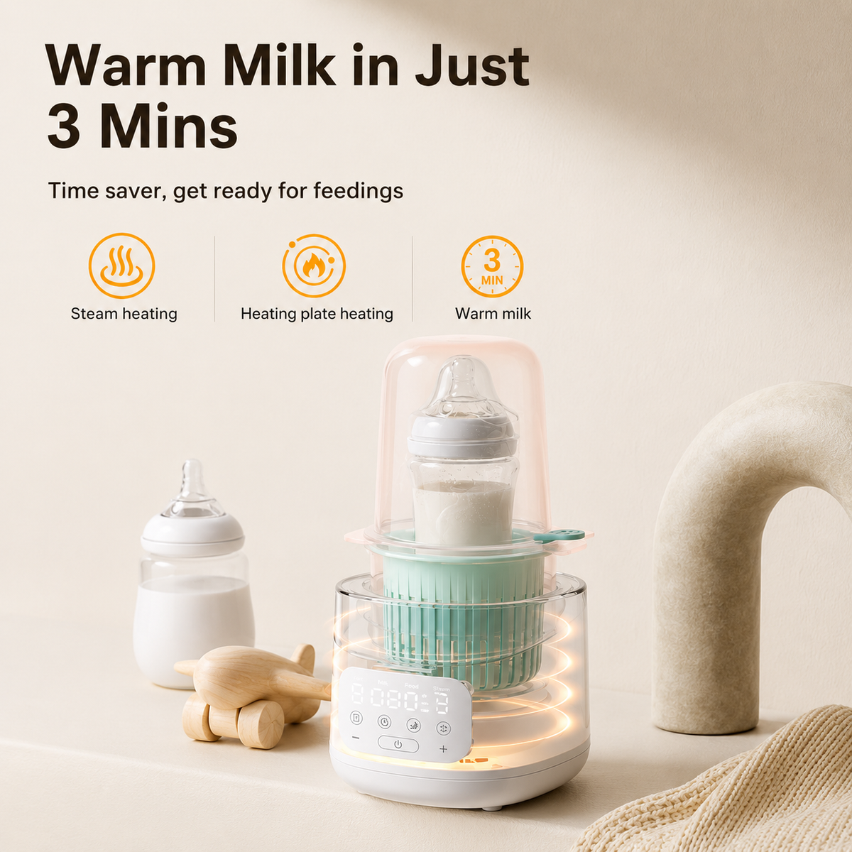 SOFTIES Baby Bottle Warmer & Sterilizer, 10-in-1, BPA-Free