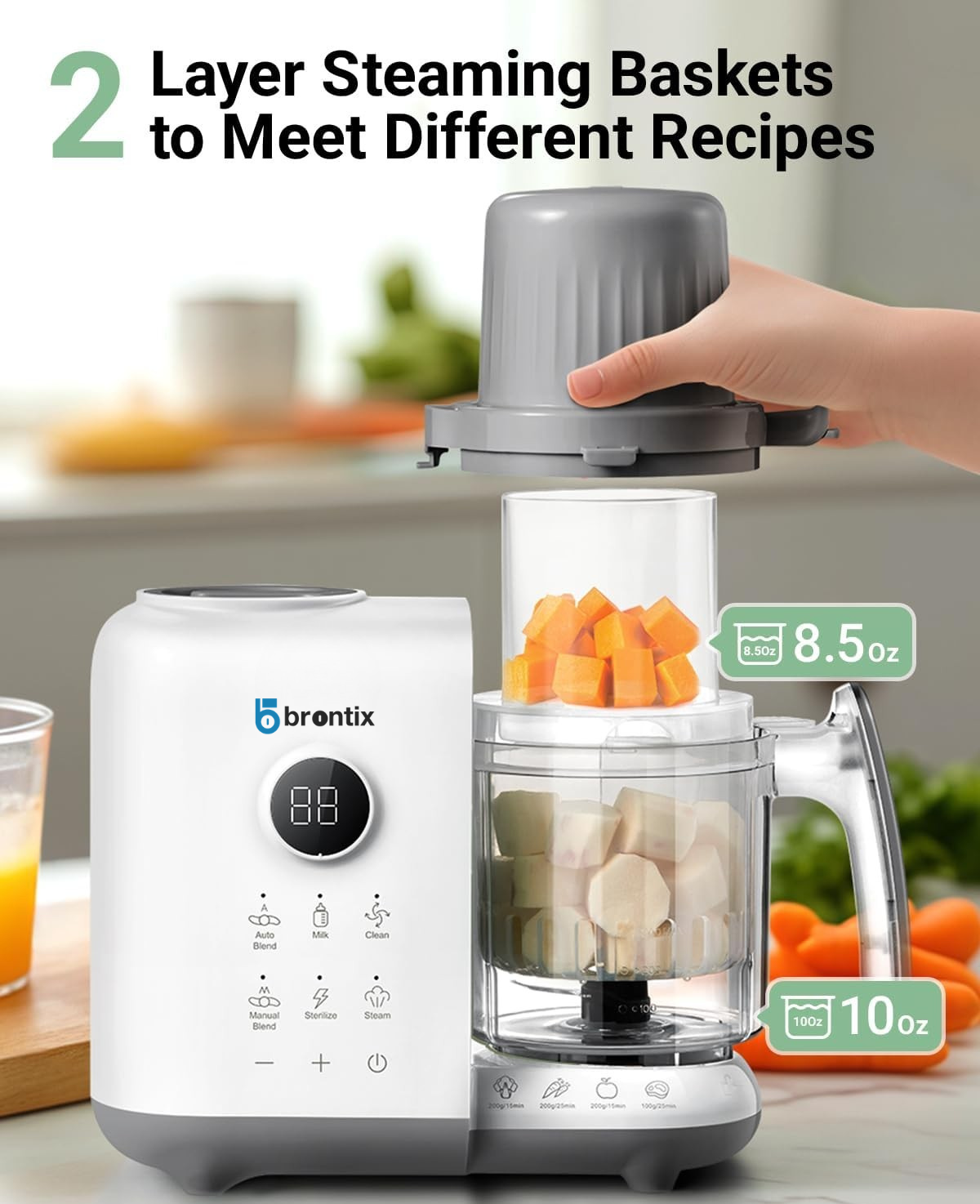 SOFTIES S2 Baby Food Processor, 6-in-1, Stainless Steel