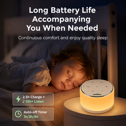 SOFTIES White Noise Machine for Baby Sleep – 34 Sounds & Night Light