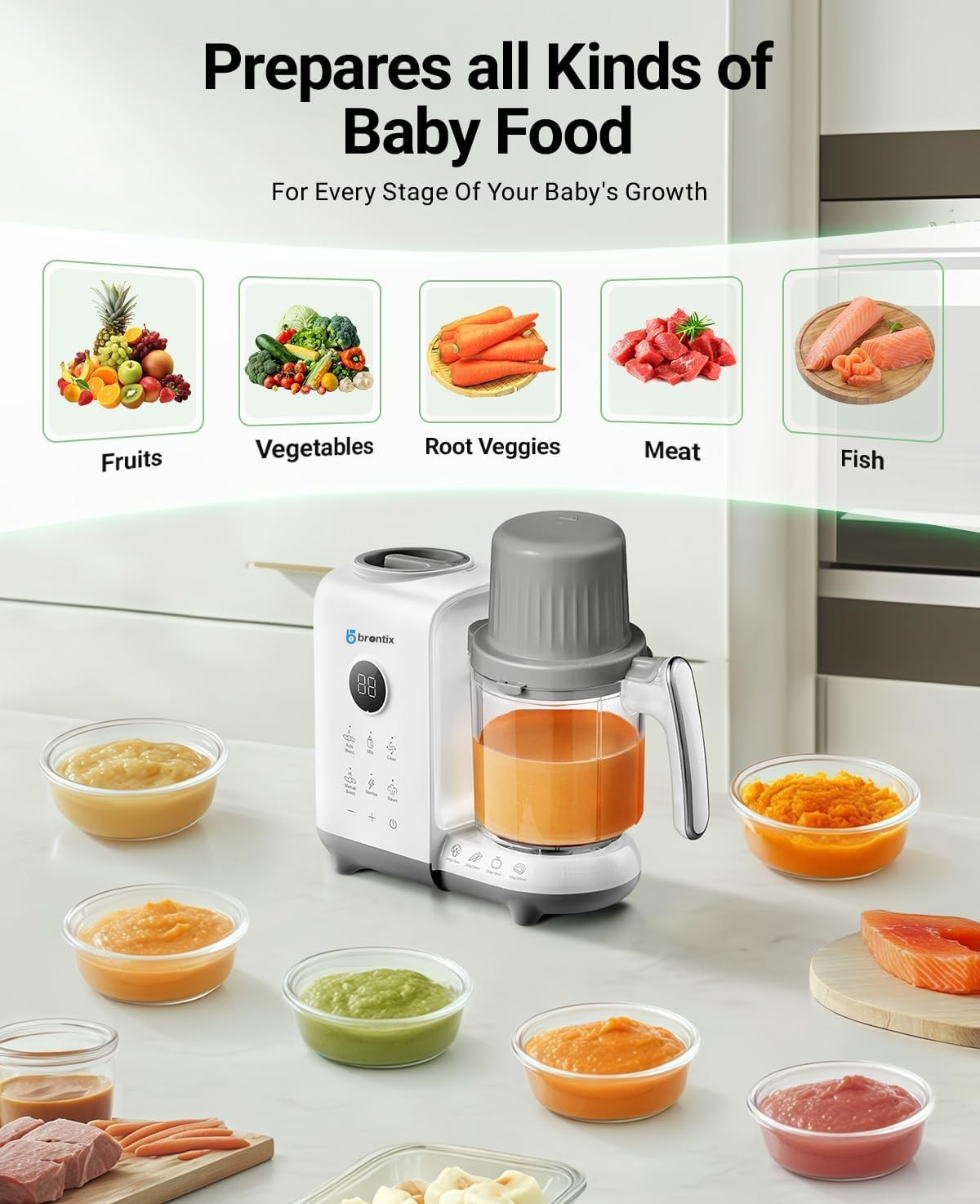 SOFTIES S2 Baby Food Processor, 6-in-1, Stainless Steel